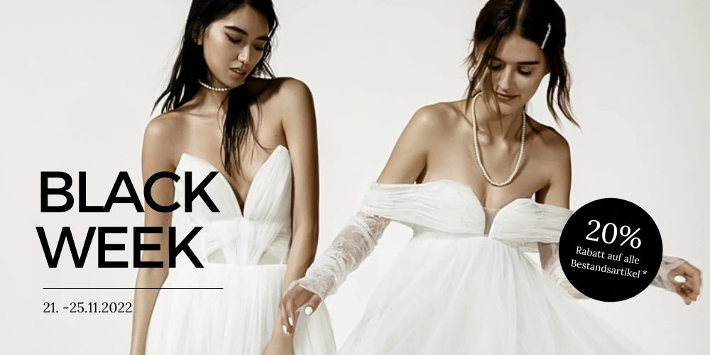 Black Week 2022 - Brautkleider, Hochzeitsanzüge und Accessoires