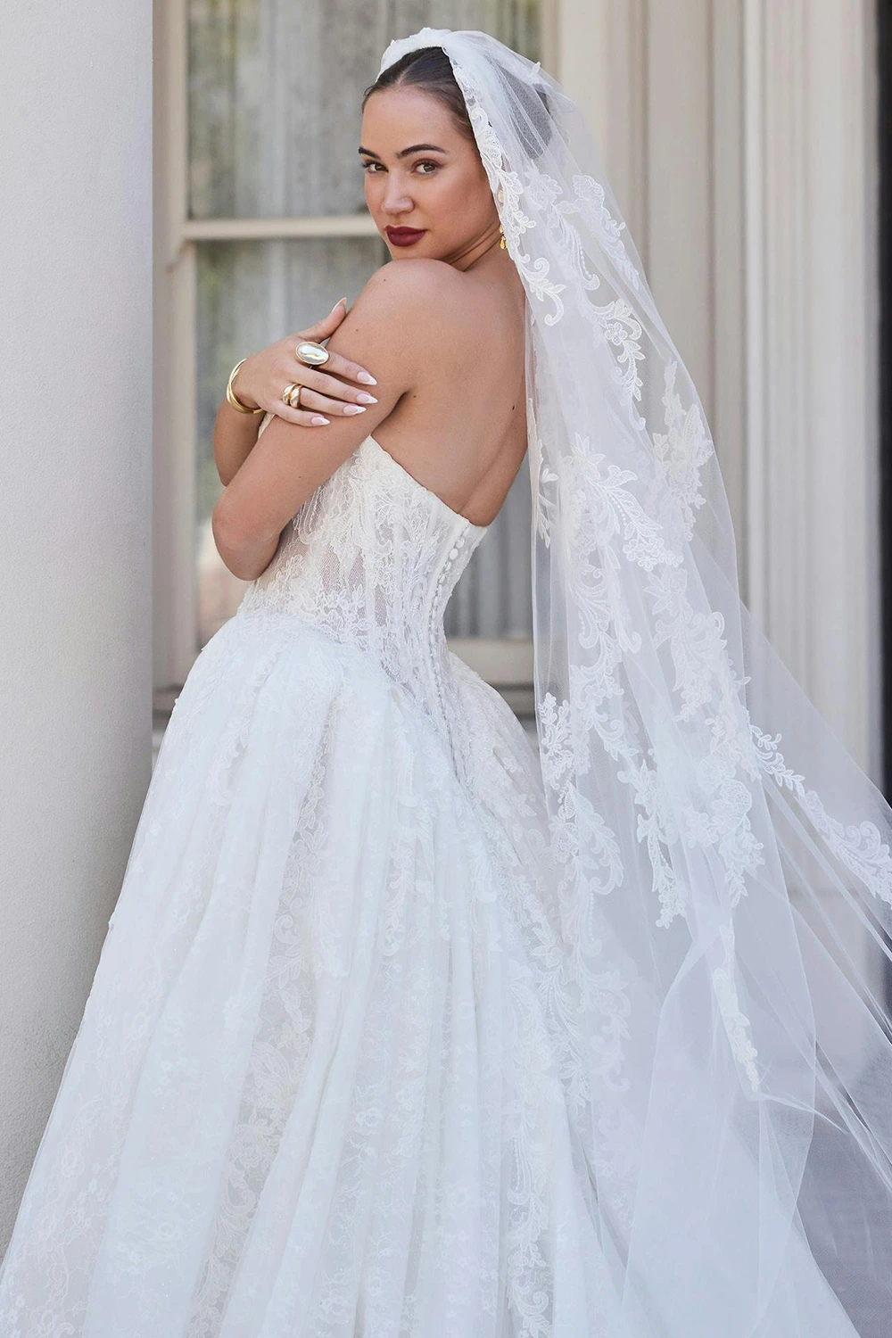 Brautkleid Modell Zulani von Sottero und Midgley – Rücken Schleier